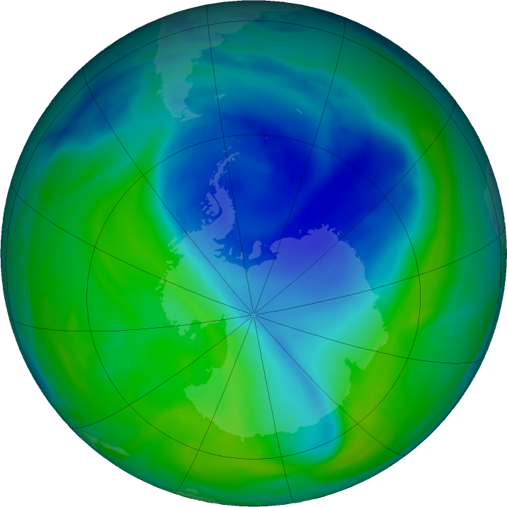 Antarctic ozone map for 30 November 2022